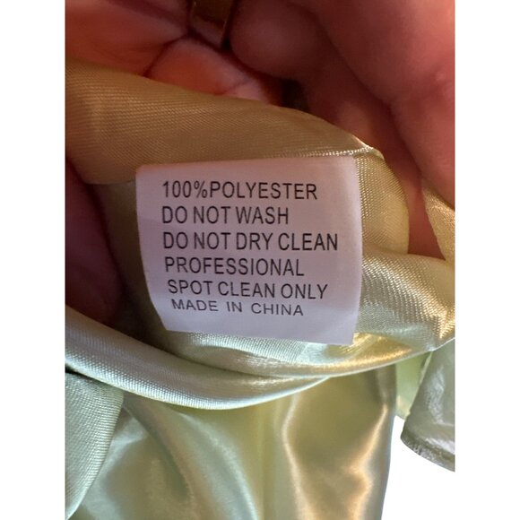 Mac Duggal Light Green Polka Dot Ruffle Dress 70163 Size 4 Polyester - Picture 9 of 10